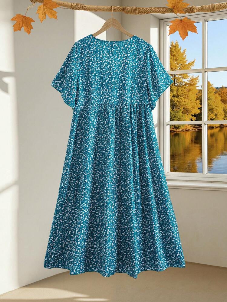 Plus Size Short Sleeve Casual Dress, Fashionable And Suitable For Daily Wear,Spring Outfits For Women,Western Wear Women,Tropical Vacation Woman Clothes,Summer