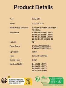 1 件 LED 灯串，带 20 个蘑菇形灯泡，植物系列装饰彩色灯串，适用于房间装饰 - 彩色 - 查看 8