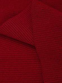 SHEIN LUNE 秋季大码女式纯色长袖单排扣休闲针织开衫 - 紅色 - 查看 7