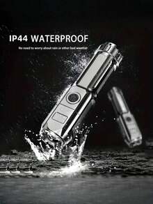 SHEIN Super Bright Rechargeable Multi-Function Torch ABS Strong Light Focusing Led Flashlight Outdoor Portable Home Built-In Battery Halloween Christmas Thanksgiving Gift