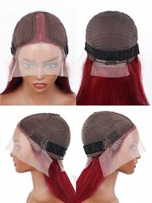 99J Burgundy T Part Bob Straight Pre Plucked Human Hair Wigs Short Brazilian Human Hair Wigs Transparent Lace Human Hair Wig - SBUG/99J - View 8