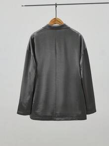 Maija Blazer croisé élégant de couleur unie pour femme - Gris foncé - Voir 10