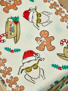 FRIENDS X SHEIN 1 pieza Camino de mesa impreso antideslizante y grueso, con diseños de Turquía, café y hombre de jengibre para fiestas, se ajusta a diferentes longitudes de mesa de 90/160/183/200cm