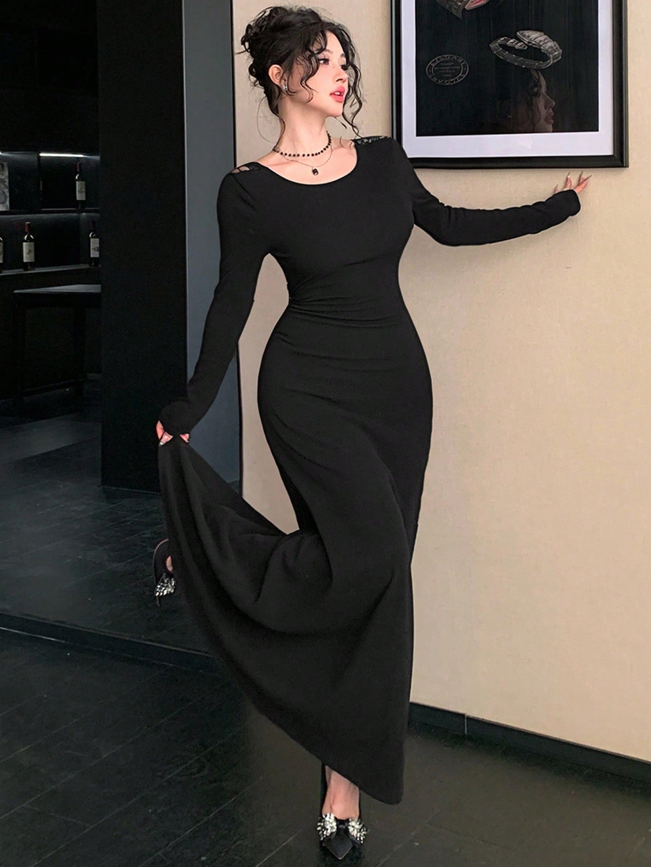 DAZY فستان جديد أنيق بحزام فيونكة للنساء، مناسب لل...