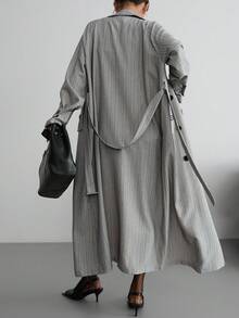 Aidyla Striped Fabric Fashion Autumn/Winter Trench Coat