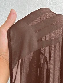 Coolane Women's Fall/All-Season Rave Renaissance Fair Hippie Music Festival Gyaru Mesh Straps Ruffle Ribbon Long Coat