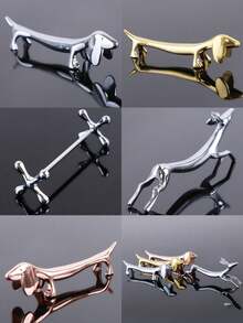 4 SZT. 3 SZT. 1 SZT. Aluminiowy uchwyt na pałeczki w kształcie zwierzątka, luksusowy wzór psa i jelenia, nowoczesna zastawa stołowa, akcesoria do jadalni, do kuchni, domu i hotelu - Wielokolorowe - Zobacz 3