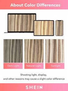 Seamless Clip Ins 7片装无缝PU夹式真人发接发片，100%真人发，14-22英寸渐变挑染金发肤色发片，110克，带夹子 - S8/60 - 查看 8