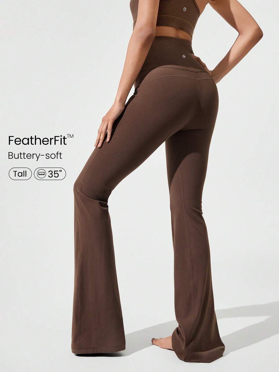 GLOWMODE 35" FederfitTM Go Groove Ultralange Schlag Leggings Niedrige Wirkung Yoga Pilates Studio Tägliche Lässig Bekleidung