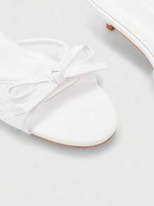 CUCCOO SZL Women's Elegant Bow Tie Round Toe Kitten Heel Sandals, Romantic Mesh Patchwork High Heels Suitable For Tea Party, Date, Vacation