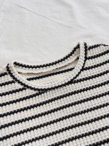 Soleia Women's Casual Colorblock Striped Ruffle Sleeve T-Shirt, Suitable For Party, Christmas, Date, Nightclub, Bohemian, Boho, Vacation, Fall