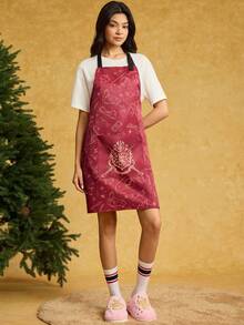 HARRY POTTER X SHEIN 1pc All-Over Print Adult Apron, Waterproof & Oil-Resistant Material, Comfortable & Soft, Essential For Kitchen & Baking, Suitable For Both Men And Women,Christmas