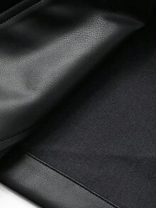 Livesso 女士宽松休闲加厚商务休闲夹克，秋冬新款皮夹克女式外套 - 黑色 - 查看 8