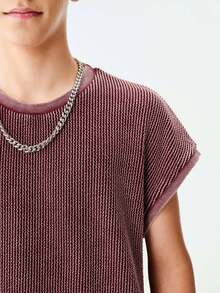 SHEIN Teen Boy Casual Faded & Distressed Wide Strap Tank Top