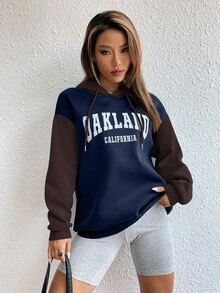 SHEIN Unity 休闲宽松长袖连帽女式运动衫 - 彩色 - 查看 5
