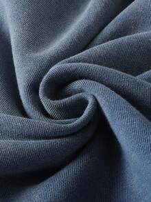 ROMWE MEN Grunge Punk 男士秋季拉链连帽运动衫，带口袋，休闲 - 藍色 - 查看 4