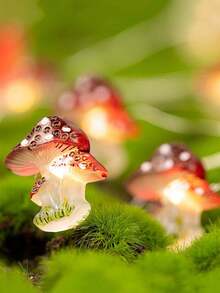 1 件 LED 灯串，带 20 个蘑菇形灯泡，植物系列装饰彩色灯串，适用于房间装饰 - 彩色 - 查看 5