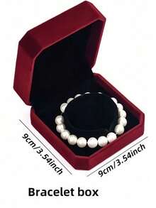 1pc (Give Her A Complete Set Of Romance) Retro Simple Rings, Necklaces, Bracelets, Jewelry, Gold, Jade, Jewelry, Jewelry Sets, High-Grade Flannel Storage Sets, Jewelry Display Props, Wedding Gift Essentials (Red, Gray Optional) Valentine's Day Back To School - 彩色 - 查看 29