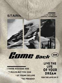 INAWLY Sudadera holgada con capucha de manga larga y estampado de lema para mujer, otoño/invierno