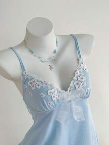 Comfortcana Débardeur décontracté à fleurs et nœud pour femmes, été