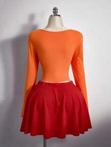 SHEIN ICON Trang phục Halloween cỡ lớn cho nữ, trang phục cosplay nhân vật Velma - Nhiều màu - Xem 2