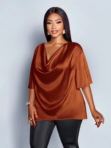SOLERSUN Plus Size Blouses - Brown - View 3