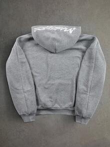 PAVTROS Men's Autumn Letter Print Long Sleeve Pocket Casual Hoodie Grey Hoodie Mens Grey Hoodie Mens Hoodie Masters Hoodie Racing Hoodie Hoodie Men S - Grey - View 2