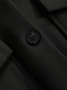 Livesso Plain Collar Pocket Short Women Jacket,Fall Clothes