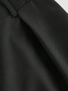 SHEIN MOD 女士都市现代宽松阔腿裤，黑色，简约百搭，适合商务通勤、秋冬季办公室穿着 - 黑色 - 查看 3