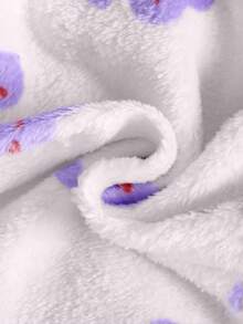 Loomiva 2 件装女婴秋冬波尔卡圆点和心形印花羊毛连帽长袖拉链连脚连体衣睡衣