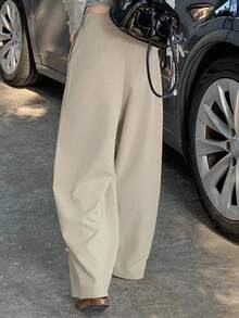 DAZY Women's Solid Color Pocket Splicing Harem Carrot Pants, Casual Autumn/Winter - Khaki - View 2