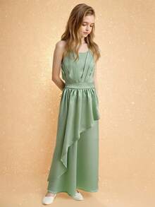 青春期女孩毕业典礼、合唱、主持、表演、钢琴、小提琴演奏、生日、公主裙、圣诞裙