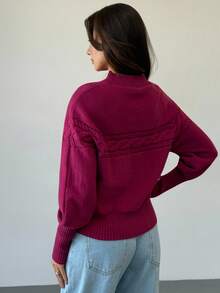 Aloruh Autumn/Winter Purple Turtleneck Underlayer, Loose Top With Tight Ribbed Long Sleeves