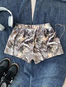 Quần short họa tiết cành cây và họa tiết rằn ri thường ngày mùa hè dành cho thiếu nữ - Nhiều màu - Xem 2