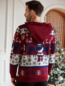 Manfinity Homme كنزة صوفية كريسماس طويلة الأكمام مصنوعة من الصوف للرجال، خريف وشتاء - متعدد الألوان - مشاهدة 2