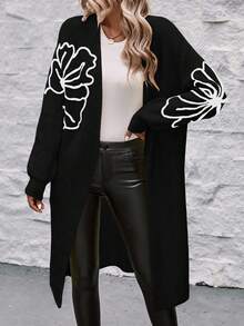 EMERY ROSE Women's Cardigan (Floral Pattern)