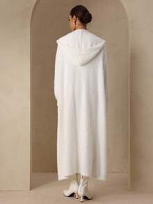 Graceveil Bộ 2 áo khoác cardigan dài họa tiết lông thú mùa đông cho nữ - trắng - Xem 5