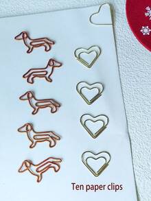 5/10/20pcs Dachshund Shaped Metal Paper Clips, Creative Lovely Animal Shaped Binder Clips, For Bags And Documents Back To School,Back To School,School Supplies
