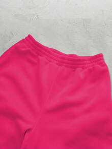 INAWLY Damen einfarbige Jogginghose mit elastischem Bund, locker und vielseitig einsetzbar, in Pink