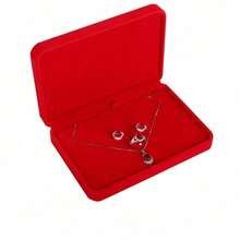 1pc (Give Her A Complete Set Of Romance) Retro Simple Rings, Necklaces, Bracelets, Jewelry, Gold, Jade, Jewelry, Jewelry Sets, High-Grade Flannel Storage Sets, Jewelry Display Props, Wedding Gift Essentials (Red, Gray Optional) Valentine's Day Back To School - 彩色 - 查看 24
