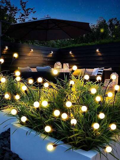 1 件 6LED/8LED/10LED 太阳能萤火虫灯 LED 花园装饰灯户外路径灯适用于花园草坪庭院（暖光）秋季装饰家居装饰户外装饰