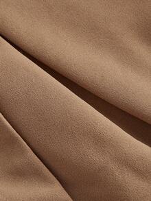 SHEIN MOD 女士两件套棕色复古喇叭袖修身西装外套和直筒裤，节日女装，女装，新年，优雅套装，秋冬新年装扮 - 棕色 - 查看 4