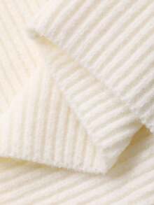 Livesso 女式 V 领长袖收腰长款针织毛衣裙，秋季 - 白色 - 查看 7