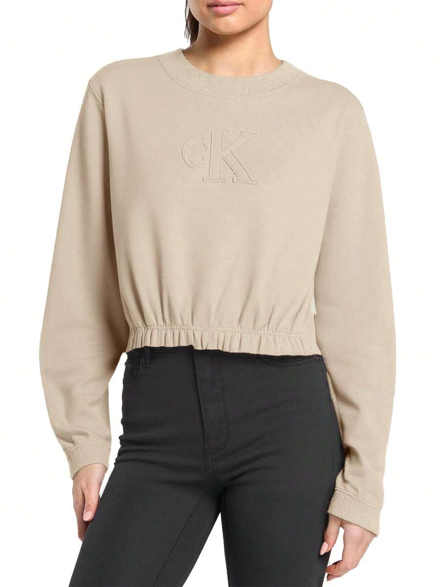 Calvin Klein Women's Sweatshirts Beige - Beige - View 1