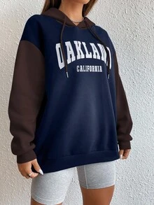SHEIN Unity 休闲宽松长袖连帽女式运动衫 - 彩色 - 查看 4