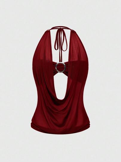 Hippie Top sin tirantes de estilo callejero con cuello profundo y espalda descubierta, estilo retro Y2K (incluye forro de camiseta)