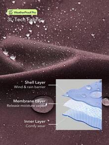 OutZeal 女式防水束腰翻盖口袋撞色户外夹克，适合秋冬徒步露营 - 彩色 - 查看 6