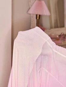 甜美风格细肩带吊带裙，女士家居服 - 粉色 - 查看 7