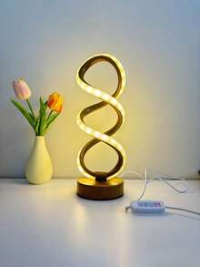 LED创意螺旋形装饰夜灯，现代简约北欧风格台灯，高显色性，低功耗，柔和无眩光照明，护眼阅读卧室浪漫氛围灯 - 彩色 - 查看 10