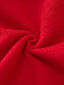 SHEIN 返校季少女“SLAY ALL DAY”休闲字母印花卫衣，时尚个性，四季皆宜，粉色女童卫衣，红色女童卫衣，可爱红色女童卫衣，少女红色卫衣，秋冬款 - 紅色 - 查看 4